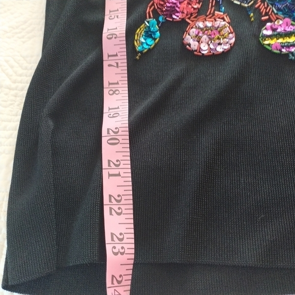 Lucia Burns Christmas Tree Beads & Sequins Top L - Picture 4 of 9